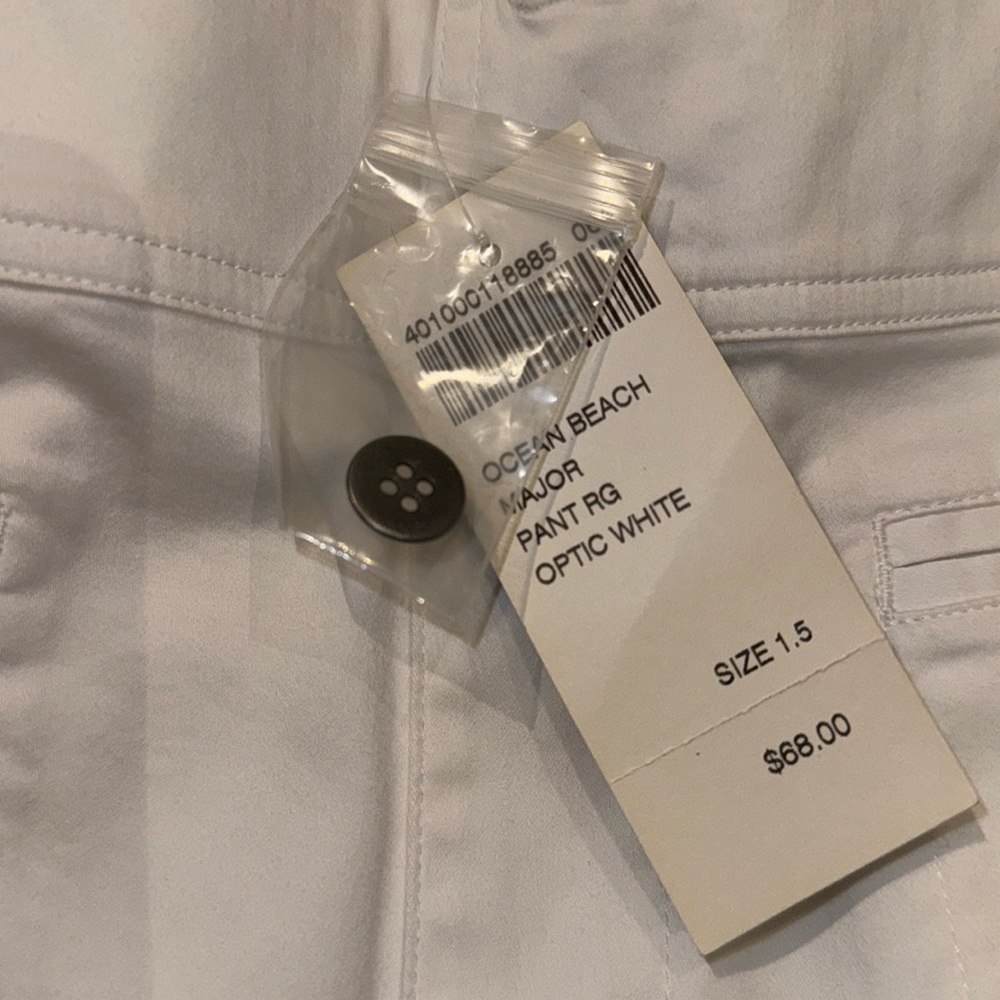 Chicos size 1.5 optic white ocean beach pant “Chicos Design” NWT